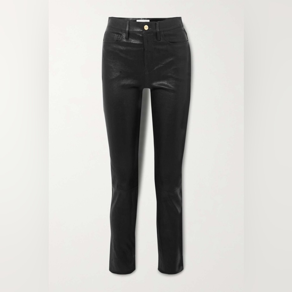 Frame Le Sylvie Slender Straight Leather Pants